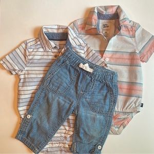 Oshgosh Baby B’gosh 3 piece button down jeans set